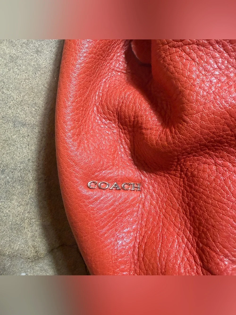 2013 Coach Madison Phoebe 24621 Coral Pebbled Leather Shoulder Bag